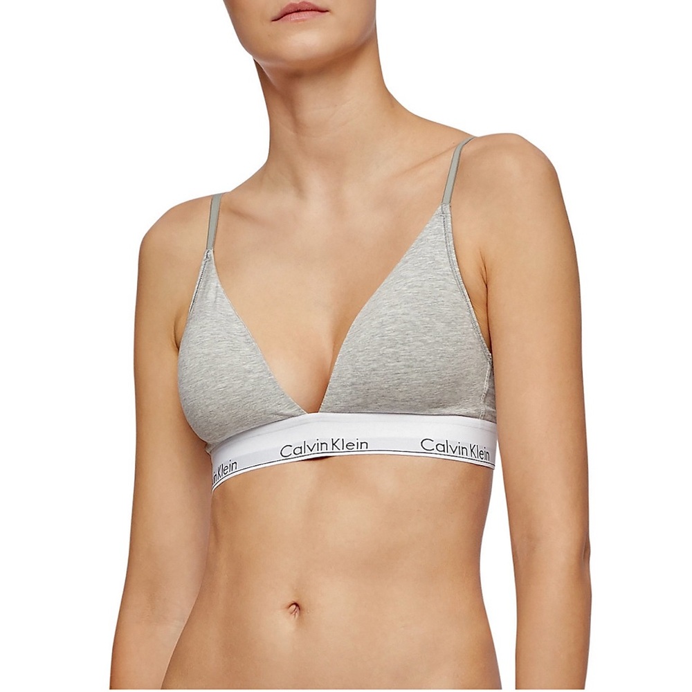 - Calvin Klein XL Icon Cotton Gray Convertible Triangle Bralette! NEW!